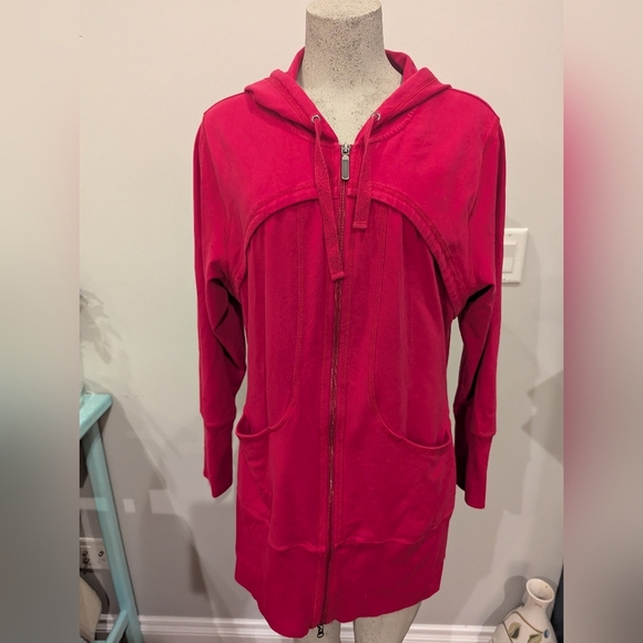 Jockey Tunic Length Hoodie Bright Pink Soft Cotton SIZE XL - Picture 7 of 7